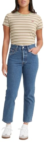 Damen Jeanshose 501 Crop High Rise, Straight Fit, Blau (Jazz Pop), W27/L26