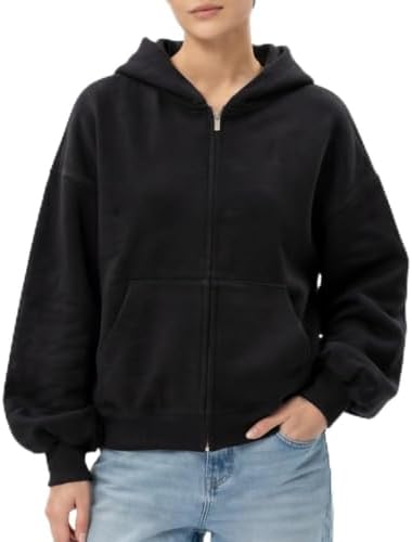 District Medal Full-Zip Hoodie DT565, Black, X-Small at Amazon