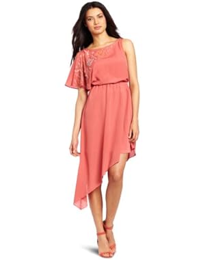 Jessica Simpson Women's Embroidered One Shoulder Dress