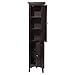 4-Shelf Storage Cabinet with Doors | Bayfield Dark Espresso 2-Door Linen Cabinet with Shelf
