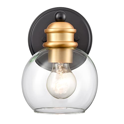 JEENKAE Modern Farmhouse Black and Gold Bathroom Wall Sconces Set of