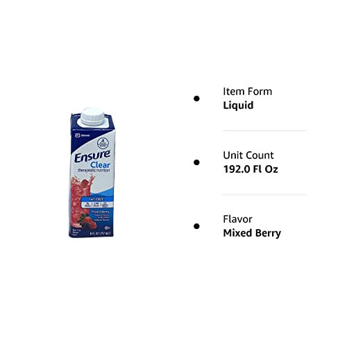 Ensure Clear Mixed Berry, 8 Ounce Recloseable Carton, Abbott 64900