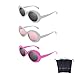 Davachi Clout Goggles Set With Cases Kurt Cobain Oval Sunglasses White, Pink, Pink Lense