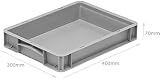 Plastor Basicline 5x Grey 6.4L Euro Stacking Containers 40x30x7cm Shallow Tray view 2