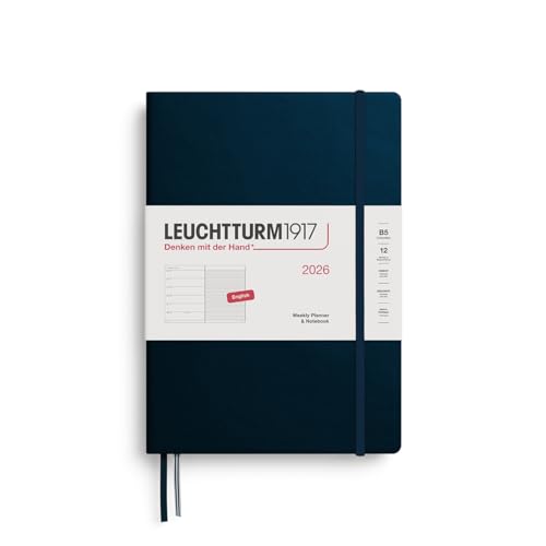 LEUCHTTURM1917 372648 agenda e taccuino settimanale Composition (B5) 2026, Deep Sea, Inglese