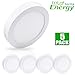 DLLT Modern LED Flush Mount Panel Ceiling Light, 1400LM 18W Round Surface Mounted Ceiling Lights 5000K Wall Light Fixture for Closet, Kitchen, Hallway, Bathroom 5 Packs Lighting Daylight White
