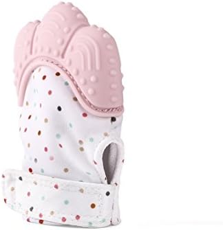 Silicone Baby Teether Mitten, S-World Kee Like Teething Toys for Teething Ring Provides Self-Soothing Fun- Ideal Baby Shower Gift (Quarlz Pink)