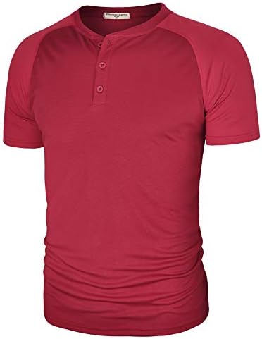 Derminpro Men's Quick Dry Casual Henley Shirts Buttons Short Sleeve Sport T Shirt