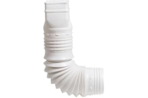 AMERIMAX Flex-Drain 53227 Flexible Downspout Extension Adapter, 2 by 3 by 4-Inch, White