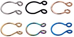 Fake Septum Nose Ring 6PCS Nose Rings 20g Hoop Nose Ring Gold Rose Gold Silver 8mm Non Pierced Clip Nose Ring Faux Body Piercing Jewelry for Women Men