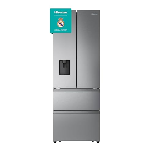 Hisense RF632N4WIE 70cm Freestanding French Door Fridge Freezer Metallic with Water Dispenser & Metal cooling 70 × 200 × 69.4 cm (W×H×D)