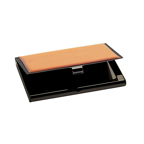 C.R. Gibson Orange and Black Metal Business Card Holder, 4'' W x 2.5'' H