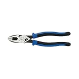 Klein Tools J2000-9NECRTP Side Cutter Linemans Pliers with Tape Pulling and Wire Crimping, High Leverage, 9-Inch
