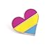 Compoco Pansexual pin Pride LGBTQ Gay Heart Flag an Enamel Lapel pin for pan Community