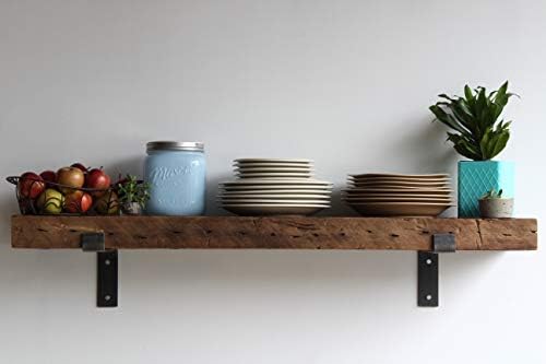 Urban LegacyUrban Legacy Reclaimed Barn Beam Deep Shelves | Deep Shelves with Brackets Included, Set of 2 | (Natural Full Profile Bracket, 48" x 11" x 3")