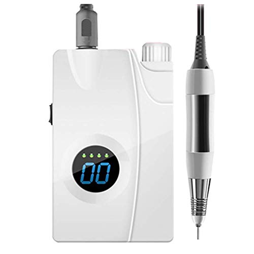 Portable Electric Nail Drill Nail Polisher Acrylic Nail Remover Tools Cordless Rechargeable, 30000 RPM