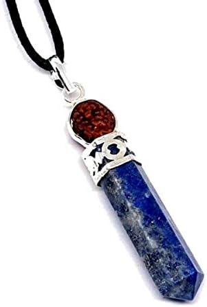 TANAMI Store Jewelry Supplies for Lapis Lazuli Gemstone with Rudraksha Seed Pendant Corded Necklace Spirituality Great for DIY Charms - Jewelry Gift for Women Girls.