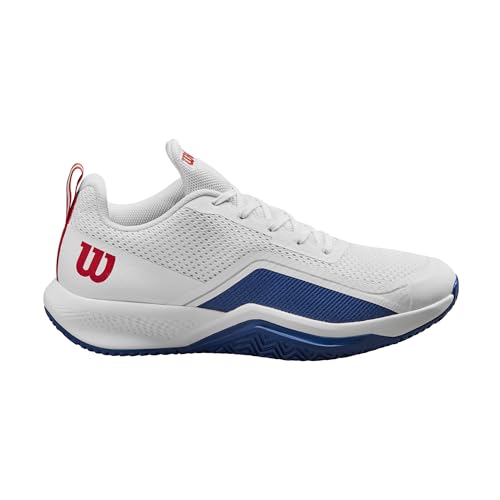 Wilson Rush Pro Lite Men's Tennis Shoe - White/Deja Vu Blue/Wilson Red, Size 12…