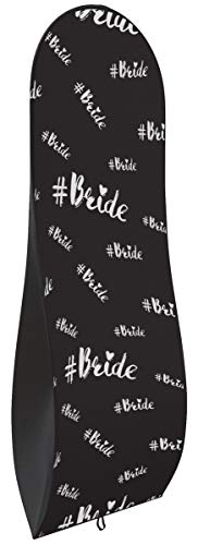 Gusseted Bride Gown Garment Bag for Womenâ€™s Bridal Wedding Dresses - Travel Folding Loop, ID Window - 72â€ x 24â€ with 10â€ Tapered Gusset â€“ Black and White - by Your Bags