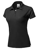 A2Y Women's Basic Casual 4-Button Junior-Fit PK Cotton Pique Polyester Polo Shirt