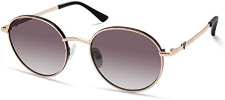 GUESS Women's Classic Round Sunglasses, Gold/Smoke Mirror, 51mm