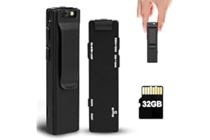 TKIPLAY Mini Body Camera with Audio and Video Recording, 1080P Police Body Cam, Portable Bodycam, Personal Small Wearable Clip on Body Worn Camera with 32G Card, Night Vision, Loop Record, Motion Detection
