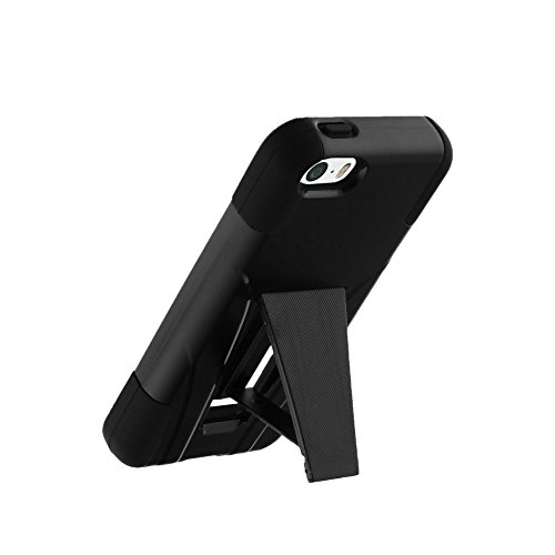 MINITURTLE Compatible with Apple iPhone SE | iPhone 5s | iPhone 5 Hybrid Dual Layer Case W/Stand Strike Impact Basketball Basketball Hoop