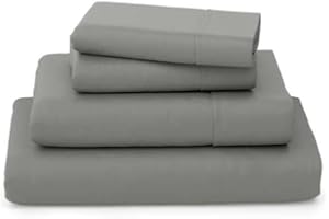 Cosy House Collection Luxury Bamboo Sheets - Blend of Rayon Derived from Bamboo - Cooling & Breathable, Silky Soft, 16-Inch Deep Pockets - 4-Piece Bedding Set - King, Grey