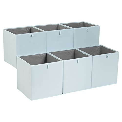 Photo 1 of Amazon Basics Cube Organizer Bins, Collapsible Storage Baskets for Shelves, Jade Green, Pack of 6, 13x15x13"