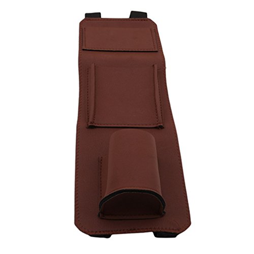Dolland Car Seat Storage Organizer - Portable Hanging Storage Bag With Multi-pocket- Cell Phone Sun Glasses Drinks Holder Travel Organizer,Brown,One Size