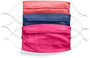 Mascarilla de tela con filtro (paquete de 3, fucsia / azul marino / rosa) - Lavable y reutilizable - Talla unisex para adultos - Incluye