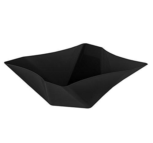 Party Essentials N144617 Twisted Square Serving Bowls, 161-ounce,  Black (Case of 6)