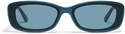 Quay Vibe Check Small Narrow Square Sunglasses NEW 62mm Dark Turquoise Vibe Check 62mm Polarized Small Square Sunglasses (Women  main image 4