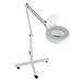 ZENY LED Floor Lamp with Magnifying Glass and Light Magnifier Light with Stand Adjustable Swivel Arm for Facial Care, Reading Crafting Sewing Esthetician Light