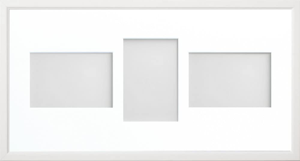 Frame Company Drayton Multi Aperture Photo Frame, White, 20x10 for 6x4 inch (x3 LPL)