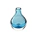 CASAMOTION Glass Vases for Flowers Blown Art Glass Mini Bud Decor Blue 5.3 inch Height