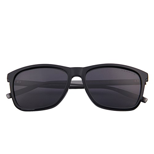 MERRY'S Unisex Polarized Aluminum Sunglasses Vintage Sun Glasses For Men/Women S8286 (Black, 56)