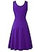 Herou Women Summer Beach Casual Flared Tank Dress (Large, Dark Purple)