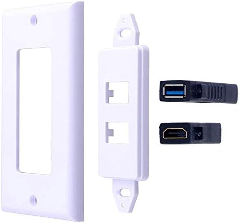 Halokny 1 Port HDMI + 1 Port USB3.0 Wall Face Plate Panel, 1 USB3.0+1 HDMI - Image 4