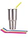 Tegion Slender Reusable Silicone Drinking Straws With Brush and Storage Pouch-For 20 30 Ounce Yeti Rtic 24 Ounce Tervis Tumblers 9 Pack