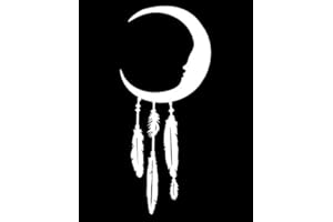 GENERIC Dream Catcher Moon Vinyl Decal | White | Made in USA by Foxtail Decals | for Car Windows, Tablets, Laptops, Water Bottles, etc. | 2.0 x 4.75 inch