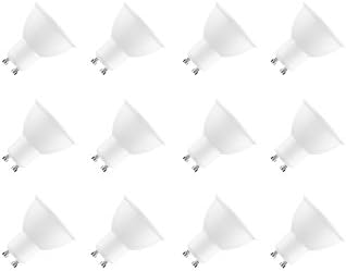 Pack of 12 Nuloxx LED Spotlight Aluminium Plastic 7 W/860 6000 K GU10 Cold White Daylight, 550 lm AC 220-240 V, 110 ° Beam Angle, 3-year Warranty. [Energy Class A+]
