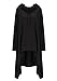 Shineya Women's Solid Color Pullover Hoodie Asymmetric Hem Sweatshirts Dress S-4XL Black 4X-Large