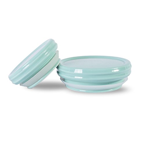 DII 2-Piece Vintage, Retro, Farmhouse Chic, Mason Jar Inspired Ceramic Kitchen Canister, Cookie Jar With Airtight Lid For Food Storage, Store Coffee, Cookies, Crackers, Chips and More - Aqua