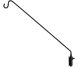 Gray Bunny Heavy Duty Extended Reach Wall Mounted Deck Hook/Wall Pole, 37 Inch, Black, Wall Bracket for Bird Feeders, Planters, Suet Baskets, Lanterns, Wind Chimes and More!
