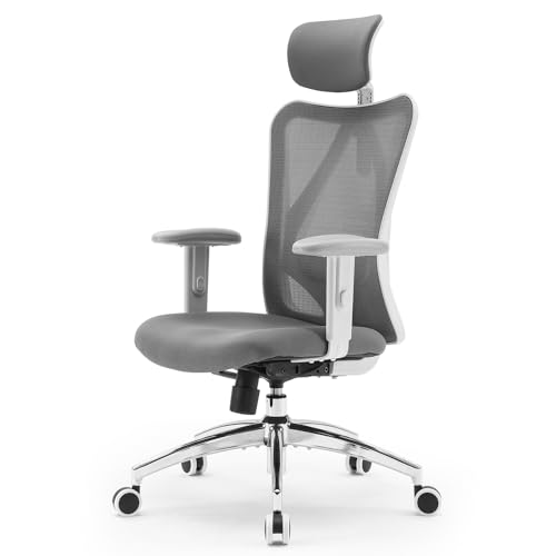 SIHOO M18 Ergonomischer Bürostuhl, Computer-Schreibtischstuhl mit Verstellbarer Kopfstütze und Lendenwirbelstütze, hohe Rückenlehne, Chefsessel für He