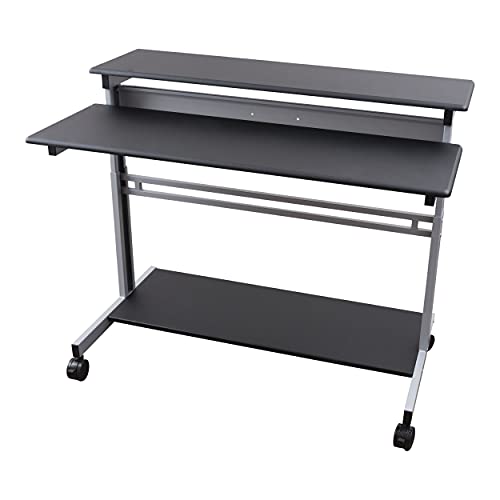 Stand Up Desk Store Rolling Adjustable Height Two Tier Standing Desk