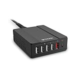 TROND G6C 50W USB Type C Charger / Desktop Charging Station with Quick Charge 2.0, for Apple 2015 MacBook, iPad Air / Mini; iPhone 7 6 Plus 5s 5; Samsung Galaxy S6 Edge S5 Note & More