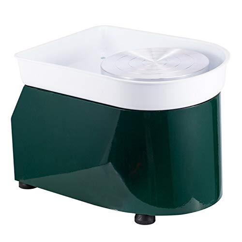 Cozyel Pottery Wheel 25cm Pottery Forming Machine 110V 250W Electric Pottery Wheel DIY Clay Tool with Tray for Ceramic Work Ceramics Clay (Green) - Thumbnail 3