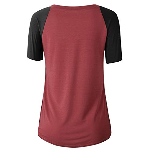 image for Emimarol Womens Tops Casual Short Sleeve O Neck Tops Loose Lightweight